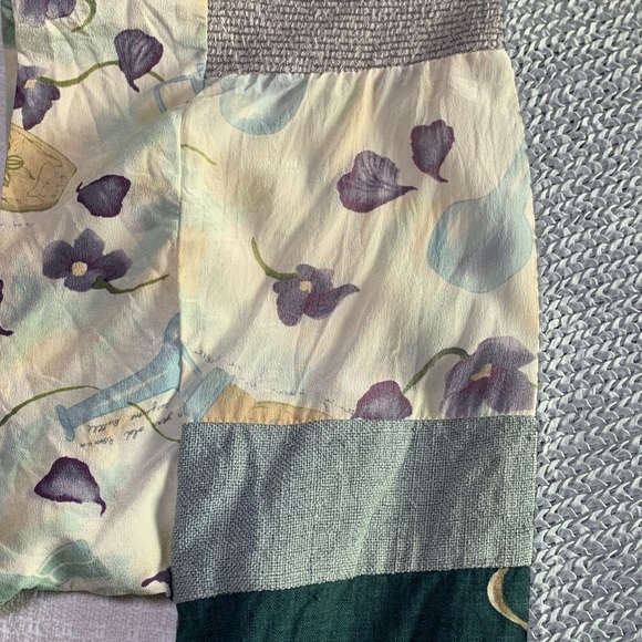 Vintage Donna Jessica art to wear silk blend patchwork tunic top size XL - Picture 11 of 13